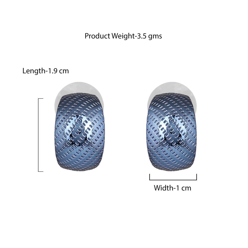 Estele Fashion Earrings For Women And Girls Latest Stylish Medium Metallic Half Hoop Earrings Party/Office Wear  : 800702-BLER