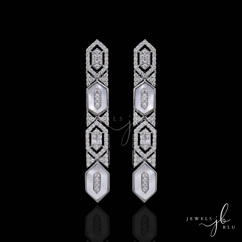 Premium Italian Setting Mother Of Pearl Rihana Necklace Set With Earrings : 800001