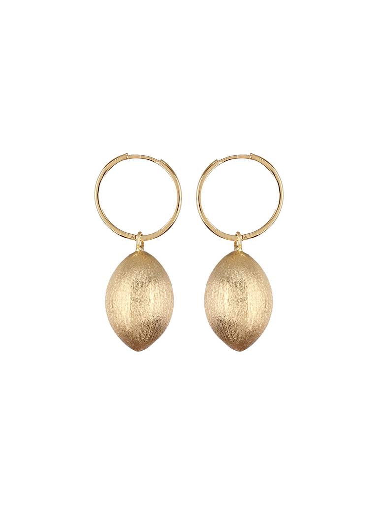 Anti-Tarnish Gold Plated Hoop Oval Shaped Earrings : STER8001
