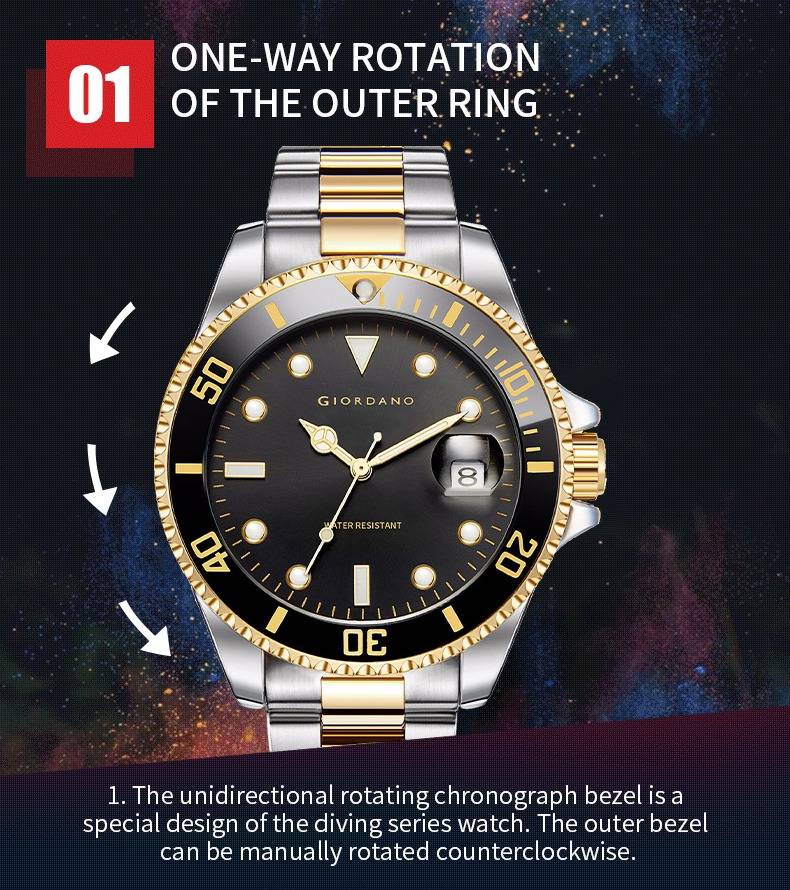 Analog Wrist Watch For Men Stylish Metal Strap With Water Resistant 3 Hand Mechanism Watch : GD-50006-55