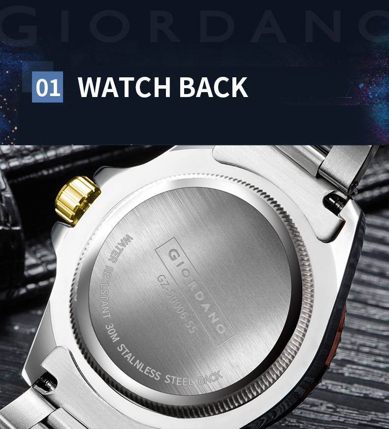 Analog Wrist Watch For Men Stylish Metal Strap With Water Resistant 3 Hand Mechanism Watch : GD-50006-55