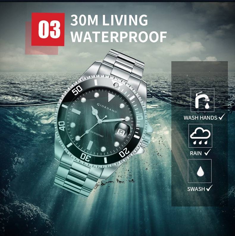 Analog Wrist Watch For Men Stylish Metal Strap With Water Resistant 3 Hand Mechanism Watch : GD-50006-11