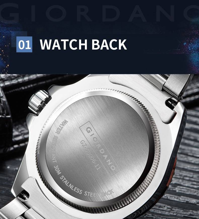 Analog Wrist Watch For Men Stylish Metal Strap With Water Resistant 3 Hand Mechanism Watch : GD-50006-11