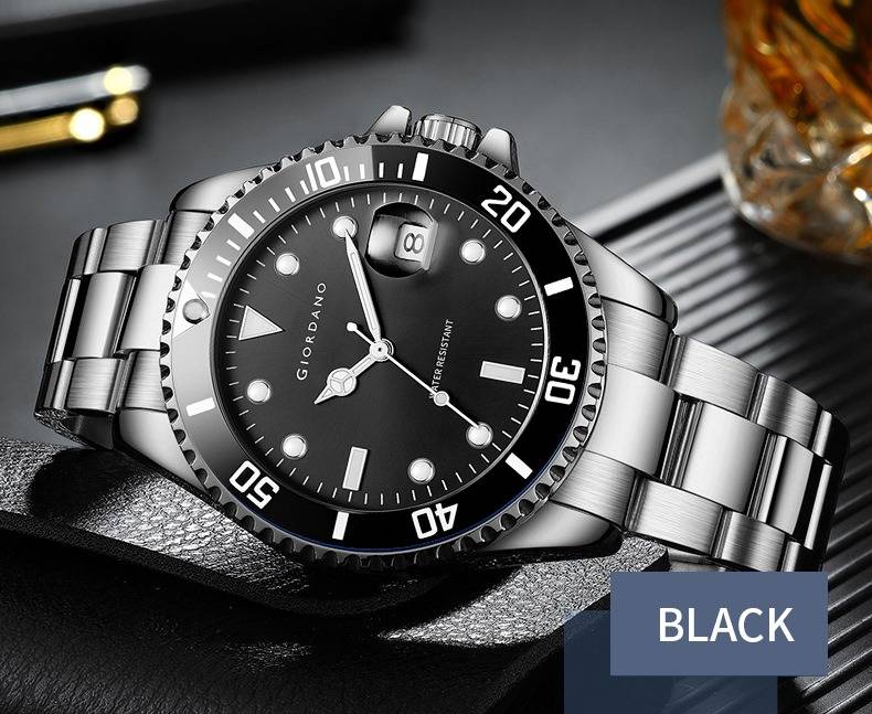Analog Wrist Watch For Men Stylish Metal Strap With Water Resistant 3 Hand Mechanism Watch : GD-50006-11