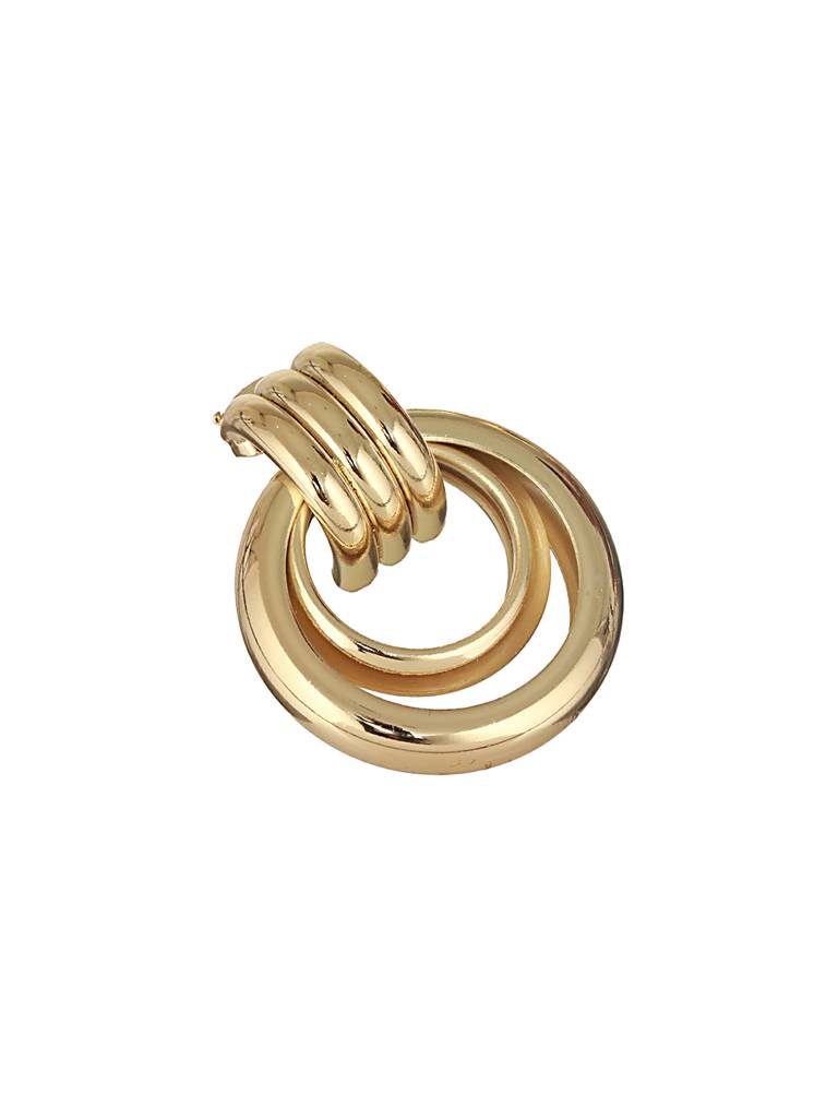 Anti-Tarnish 18K Gold Plated Concentric Hoop Earrings : STER8010