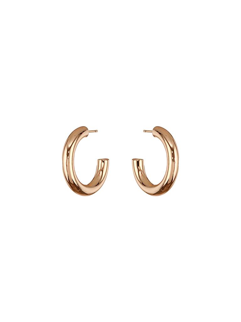 Anti-Tarnish Gold Plated Styling C Hoops Earrings : STER8011
