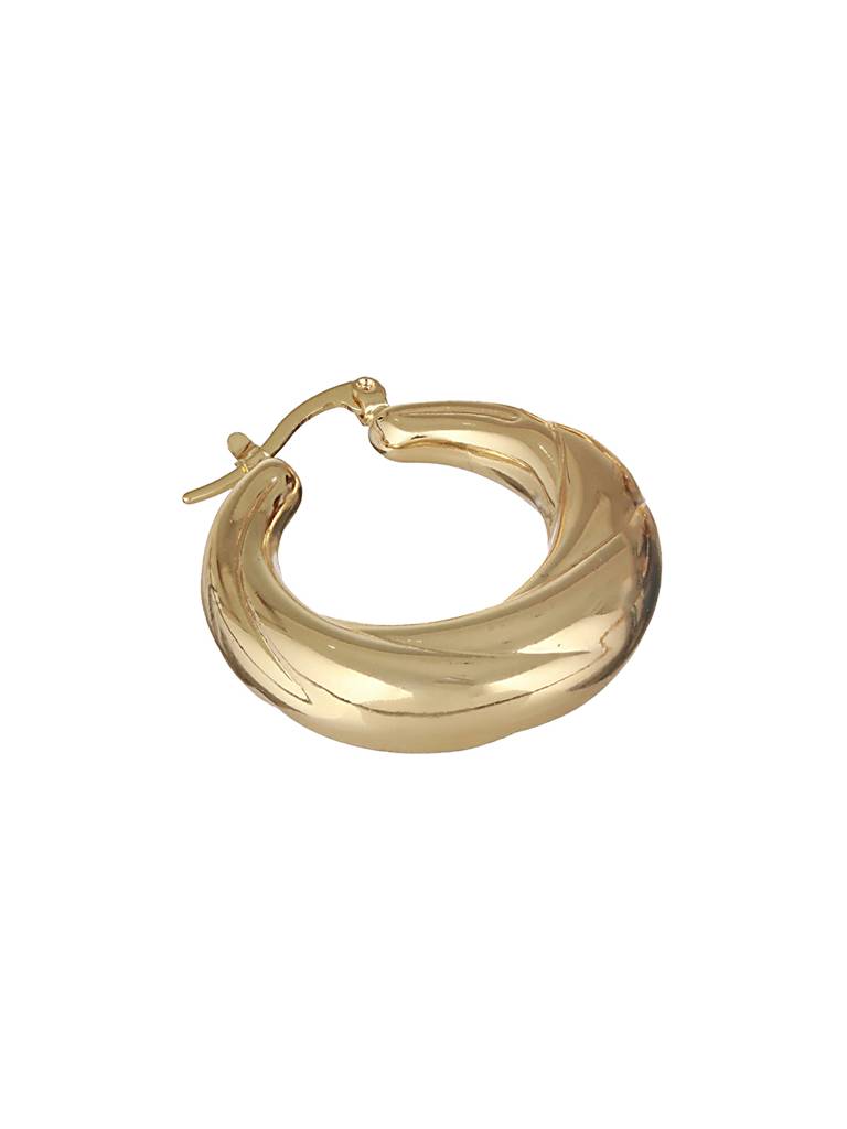 Anti-Tarnish Gold Plated Twisted Round Hoop Earrings : STER8013