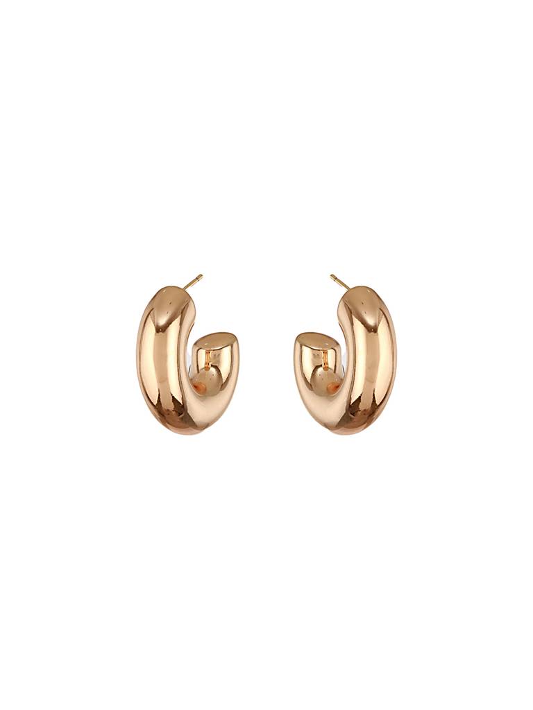Anti-Tarnish 18 K Gold Plated Bold Statement  C Half  Hoop Earrings : STER8018