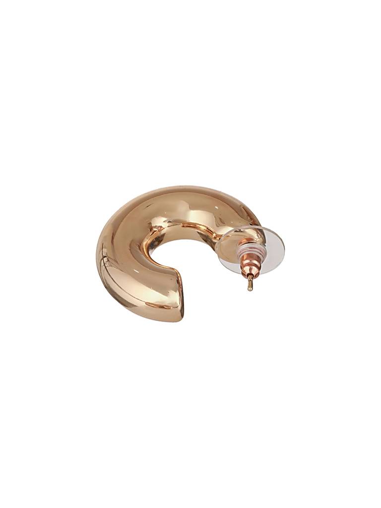 Anti-Tarnish 18 K Gold Plated Bold Statement C Half Hoop Earrings