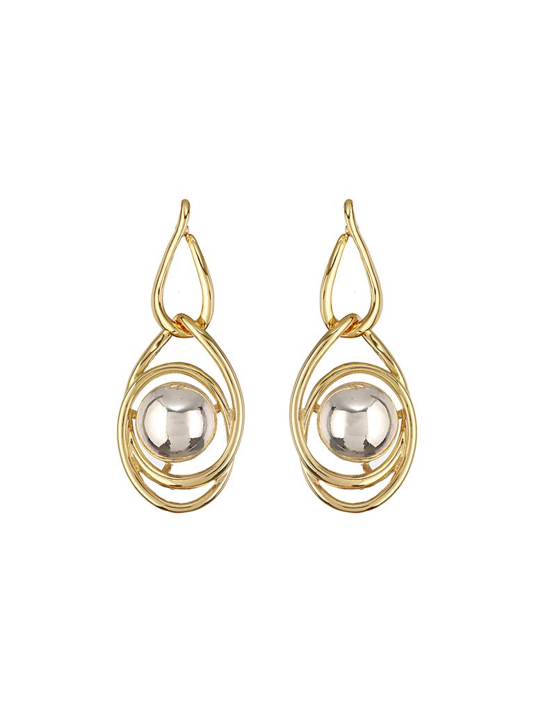 Anti-Tarnish 18K Gold & Silver Plated Orbital Hoop Earrings : STER8021