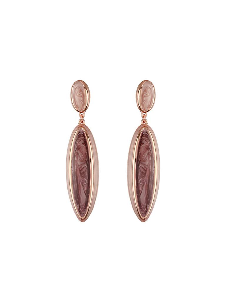Anti-Tarnish 18K Gold Plated & Enamelled Eliptical Dangler Earrings : STER8022