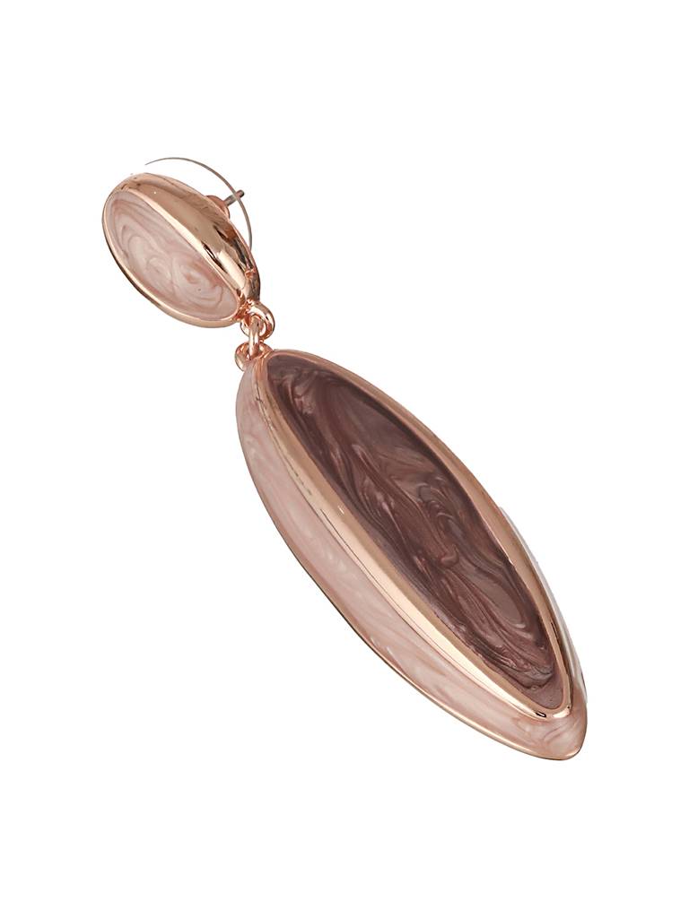 Anti-Tarnish 18K Gold Plated & Enamelled Eliptical Dangler Earrings : STER8022