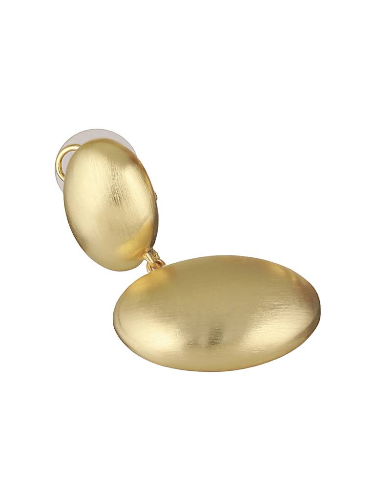 Anti-Tarnish Gold Plated Pebble Shaped Stacked Chunky Earrings : STER8026