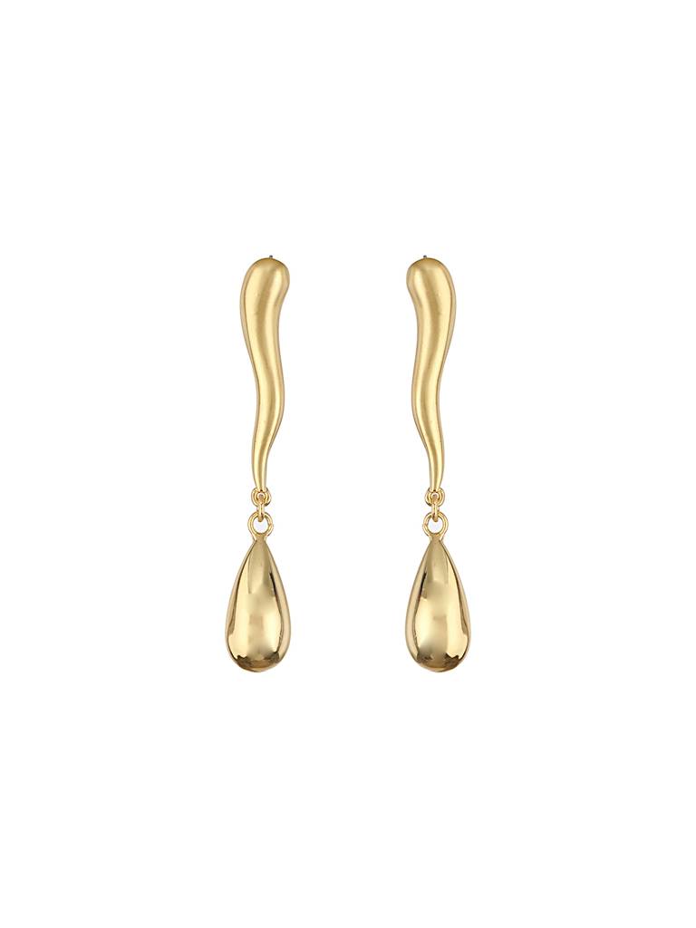 Anti-Tarnish 18K Gold Plated Elegant Water Drop Minimalist Drop Earrings : STER8030