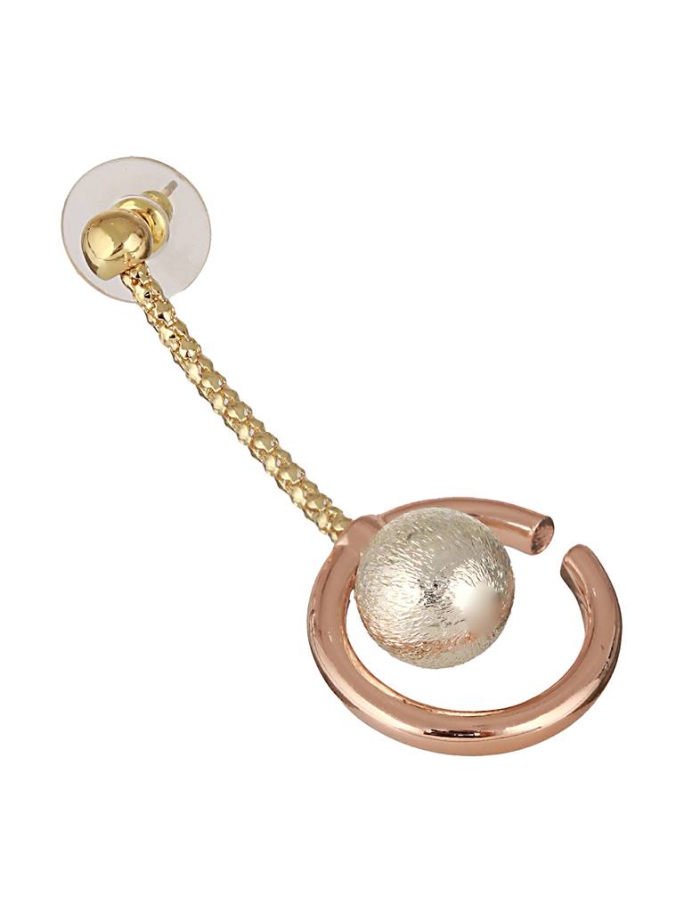 Anti-Tarnish Gold & Rose Gold Plated Chain Dangling Minimalist  Earrings : STER8037