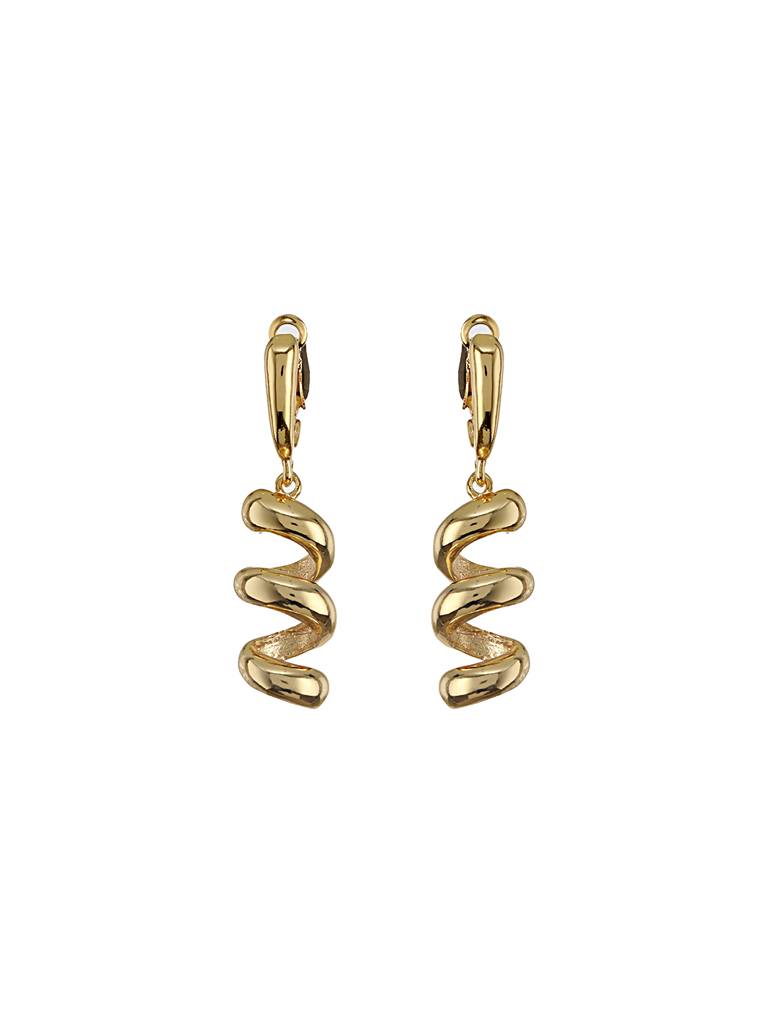 Anti-Tarnish Gold Plated  Spiral Twister Hoop Minimalist Earrings : STER8038