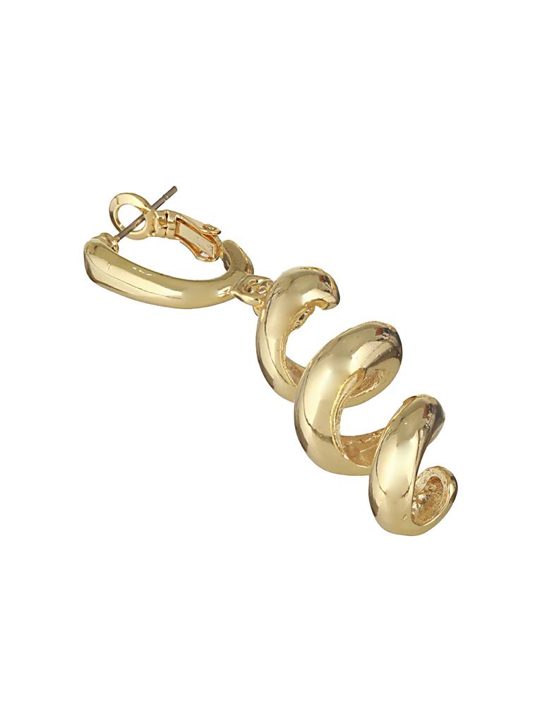 Anti-Tarnish Gold Plated  Spiral Twister Hoop Minimalist Earrings : STER8038