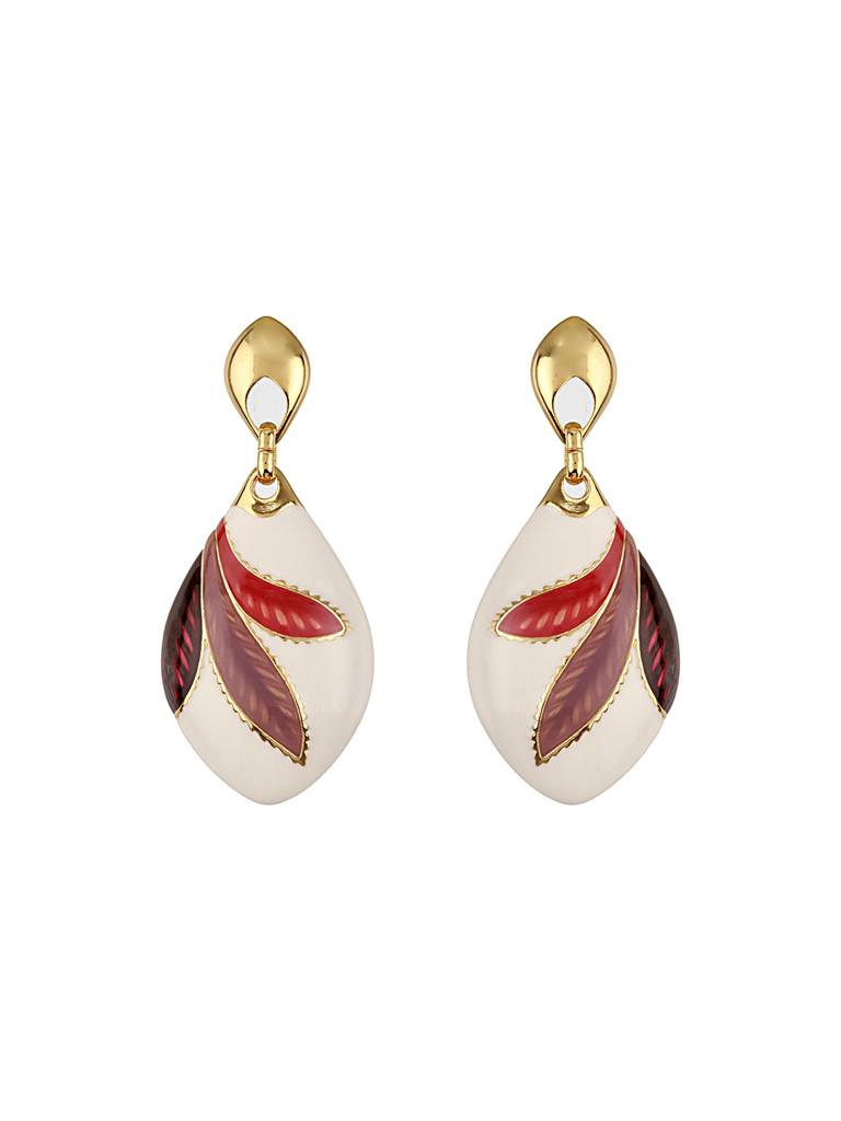Anti-Tarnish 18K Gold Plated Dual Tone Knot Dangler Earrings : STER8044
