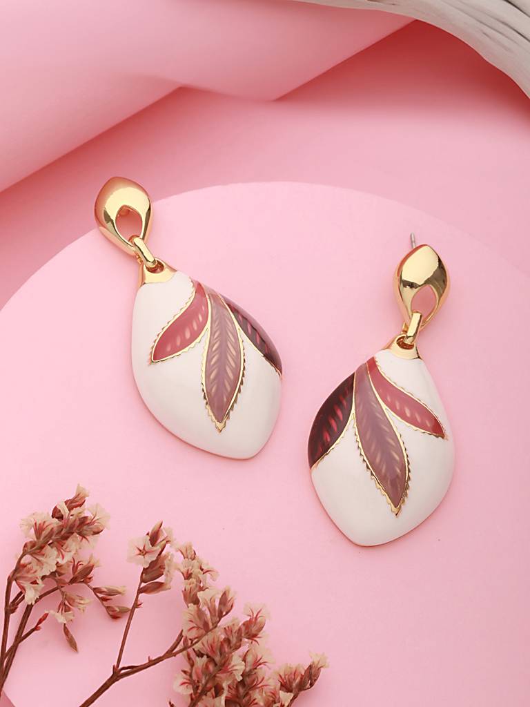 Anti-Tarnish 18K Gold Plated Dual Tone Knot Dangler Earrings : STER8044
