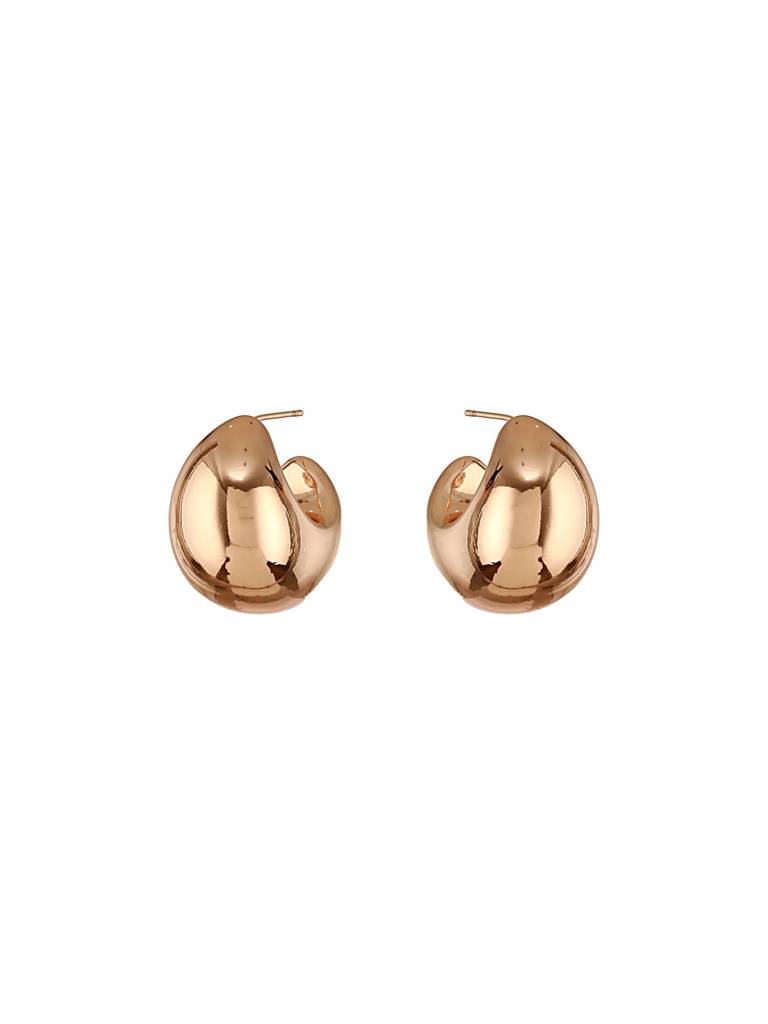 Anti-Tarnish Rose Gold Plated Dome Shaped Statement Studds Earrings : STER8053