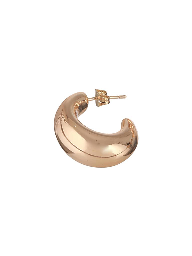 Anti-Tarnish 18K Gold Plated Dome Shaped Half Hoop : STER8061