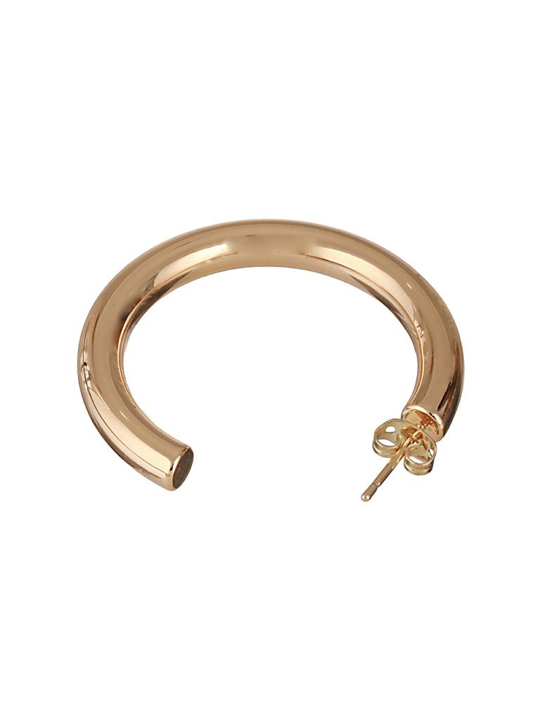 Anti-Tarnish 18K Gold Plated Half Hoop Pipe Minimal Earrings : STER8062