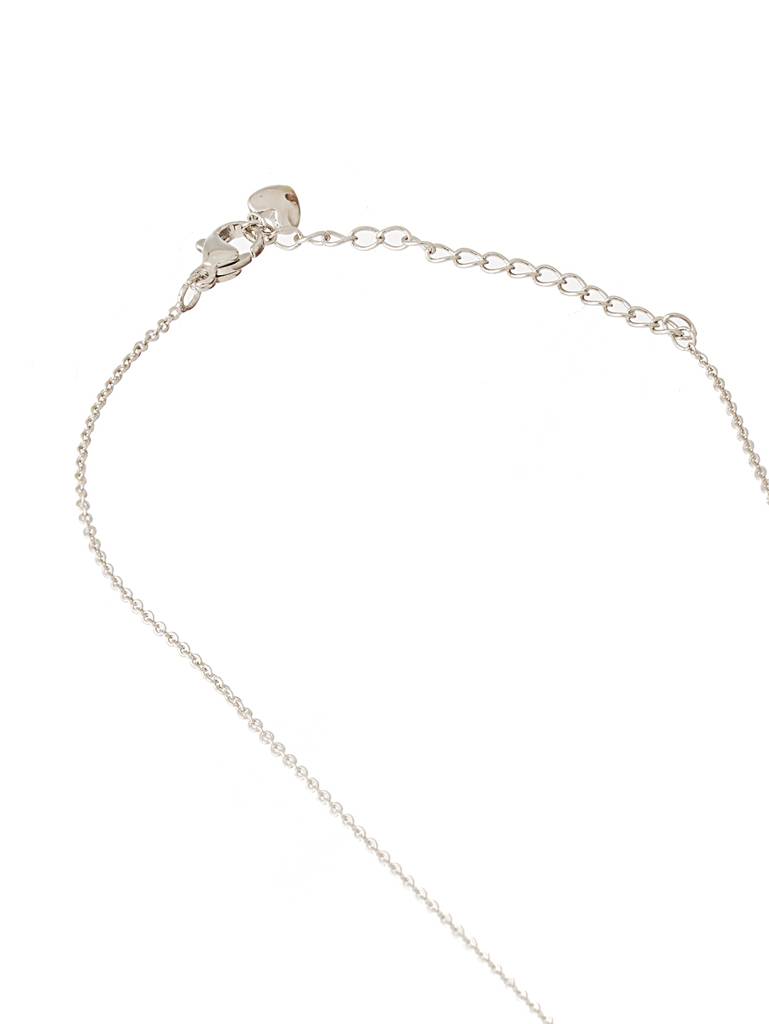 Anti-Tarnish Silver Plated Ad Studded Delicate Dangling Evil Eye Necklace : STLK8063