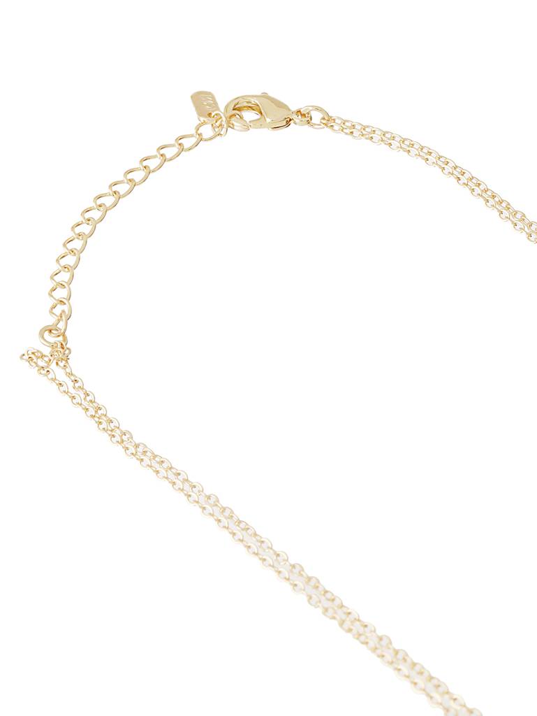 Anti-Tarnish Gold Plated 3 Toned Heart Shaped Chunky Link Chain Necklace : STLK8077