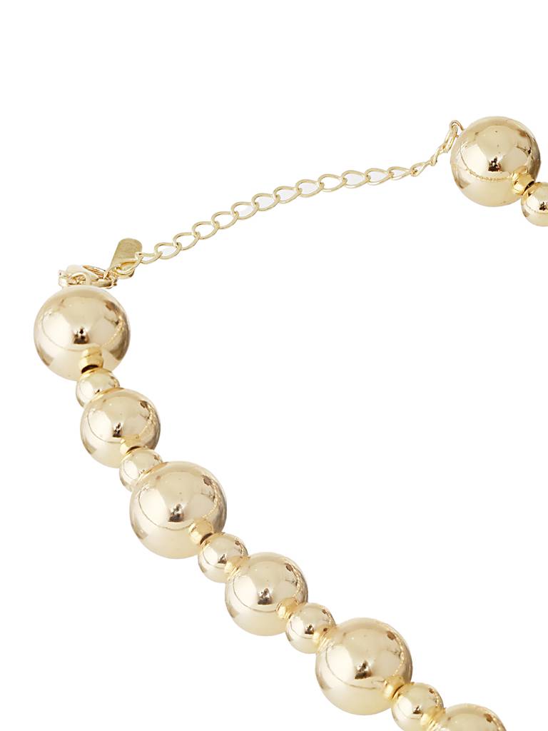 Anti-Tarnish Gold Plated Chunky Ball Chain Heart Shaped Pendant Necklace : STLK8078