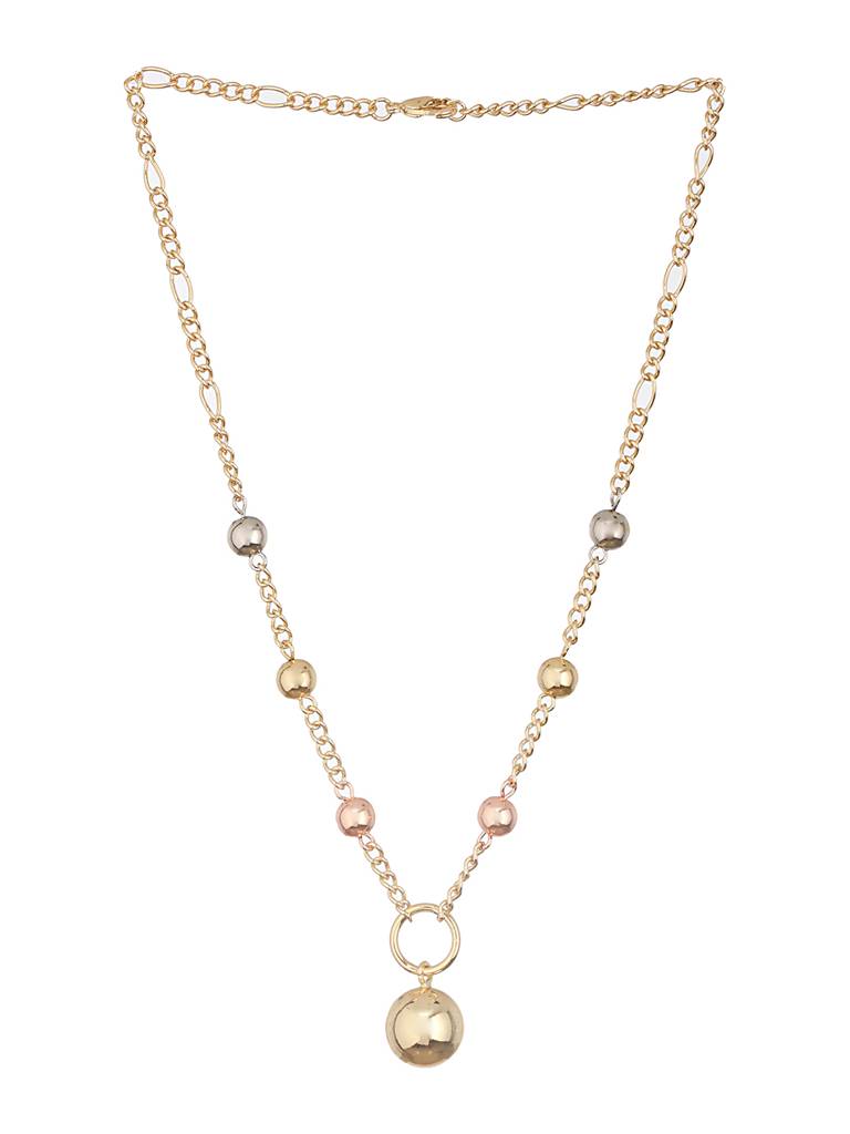 Anti-Tarnish Gold Polish Ball Locket Ball Chain Necklace : STLK8086