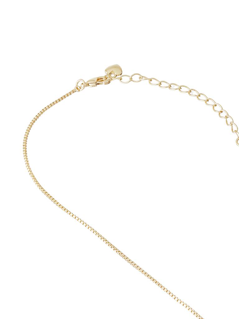 Anti-Tarnish Gold Plated Chunky Heart Pendant Chain Necklace : STLK8088