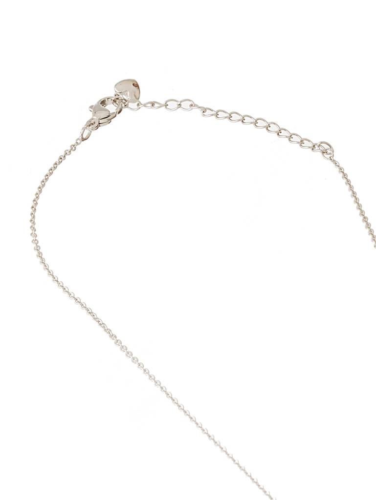 Anti-Tarnish Silver Plated Cz Tassel Crown Pendant Chain Necklace : STLK8090