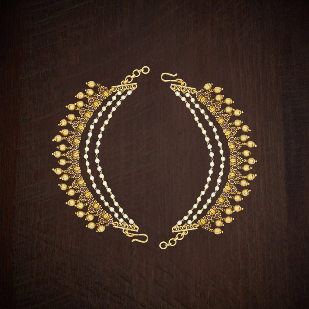 Classic South Indian Temple Jewellery Ear Chain | Premium Antique Finish : N-753