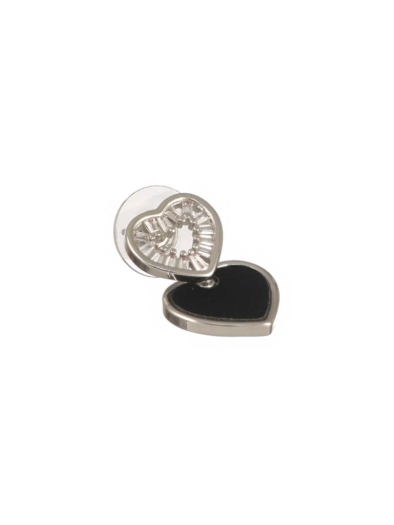Silver Plated Heart Shaped Studds Minimal  Earrings : STER8118