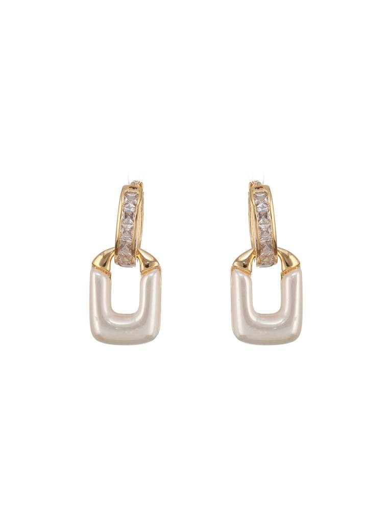 Gold Plated Geometric Hoop Minimal  Earrings : STER8120