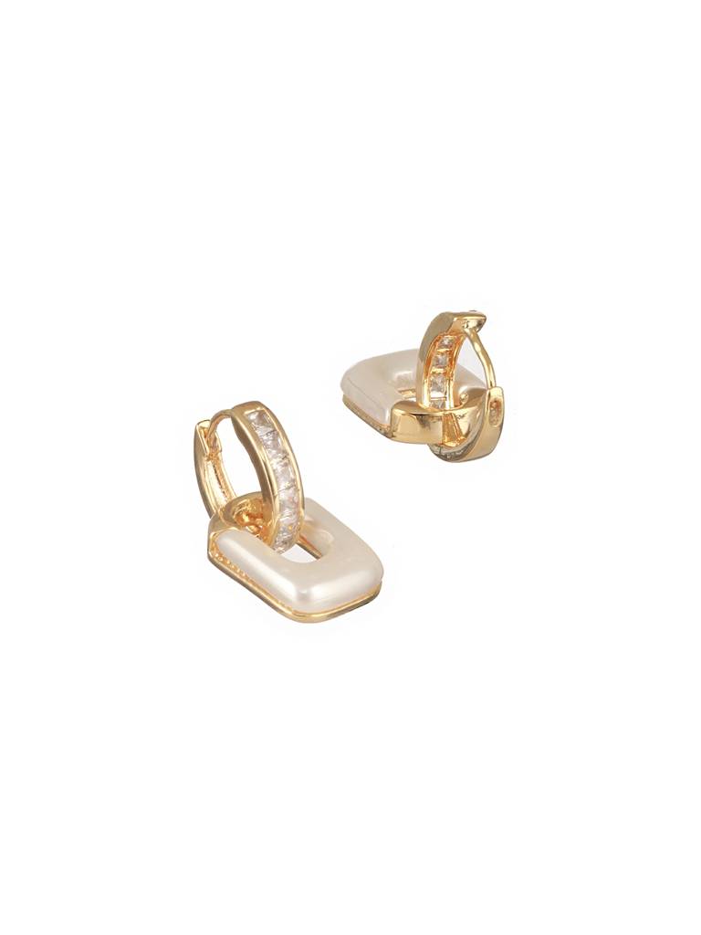 Gold Plated Geometric Hoop Minimal  Earrings : STER8120