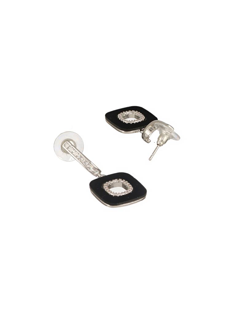 Silver Plated Square Minimal Hoop Earrings : STER8121