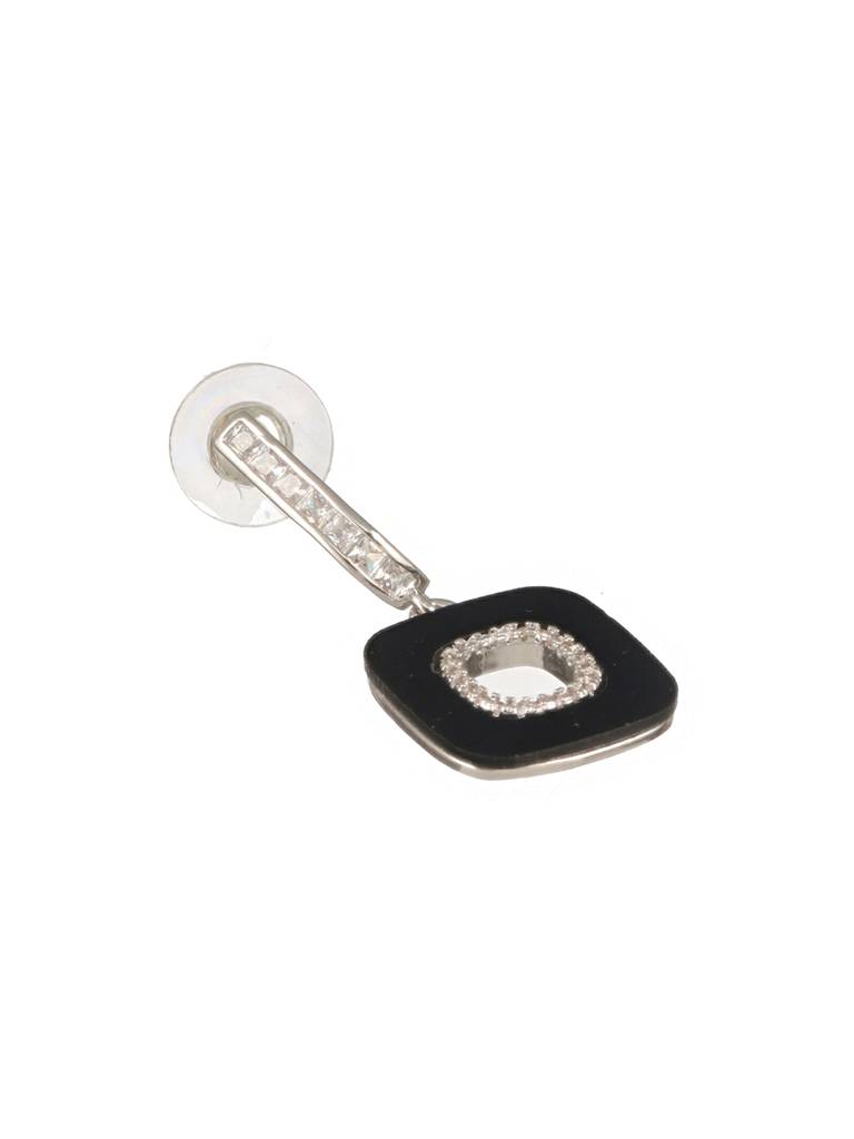 Silver Plated Square Minimal Hoop Earrings : STER8121