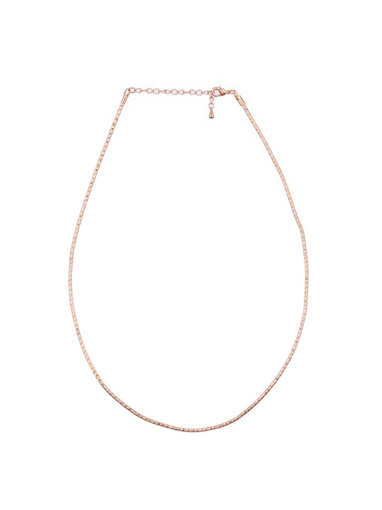 Anti-Tarnish Rose Gold Plated Minimal Snake Collar Chain &  Necklace : STNK8124