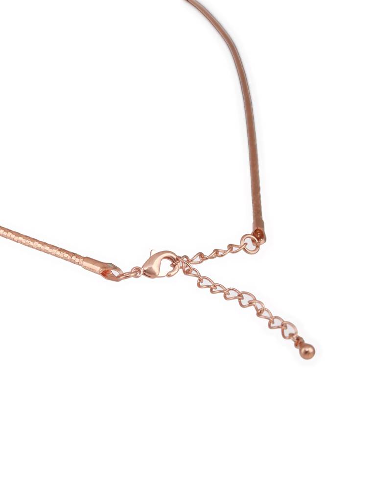 Anti-Tarnish Rose Gold Plated Minimal Snake Collar Chain &  Necklace : STNK8124