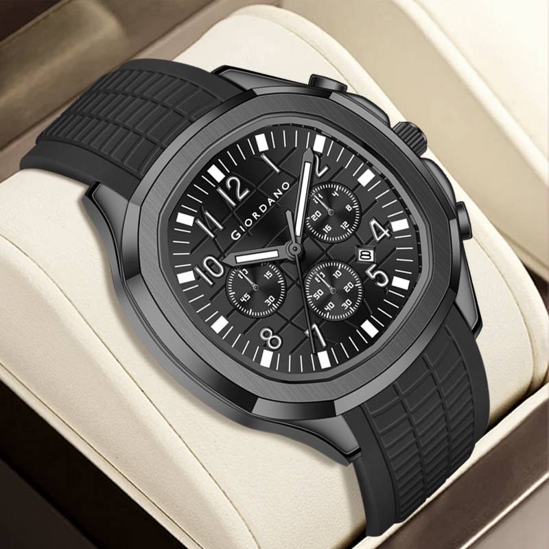 Giordano Precision And Comfort Multi Function Watch For Men With Textured Dial & Trendy Silicone Band : GZ-50143-01