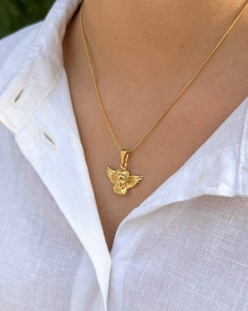 18K Gold Plated Valentines Cupid Necklace : N82