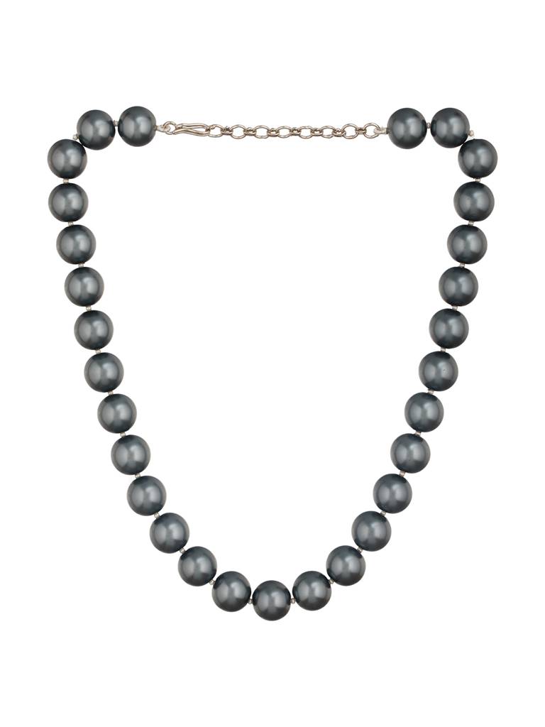 Anti-Tarnish Grey Faux Pearls Stirng Mala Dailywear Necklace & Chain : STLK8152