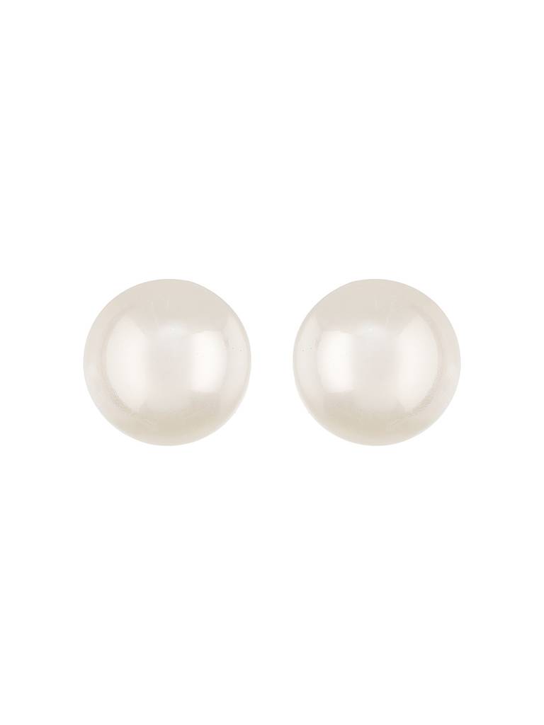 Anti-Tarnish Rhodium Toned Button Pearls Of 20Mm  Dailywear Studds Earrings : STER8159
