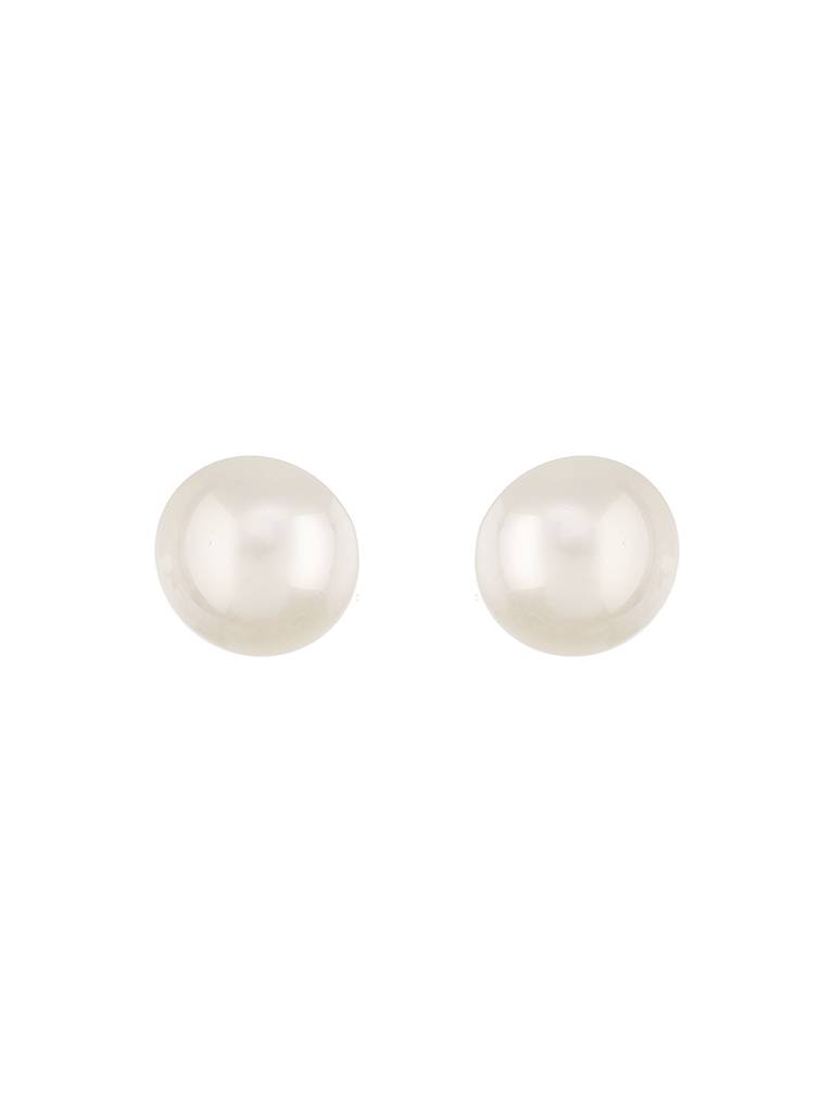 Anti-Tarnish Rhodium Toned Button Pearls Of 16Mm  Dailywear Studds Earrings : STER8160