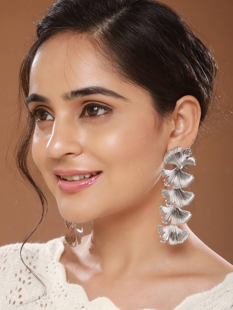 Anti-Tarnish Silver Plated Quirky Long Dangler Earrings : STER8163