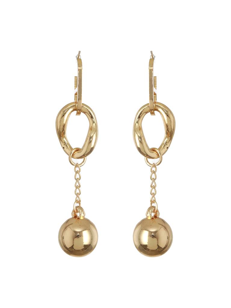 Anti-Tarnish Gold Plated Rope Ball Drop Earrings : STER8166
