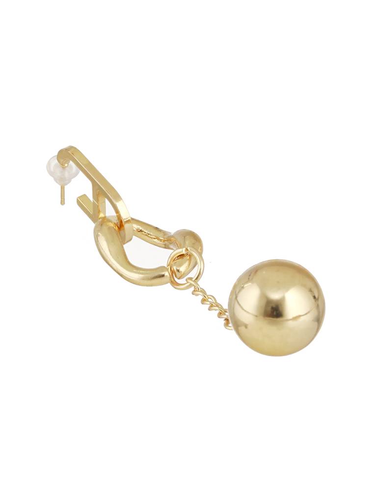 Anti-Tarnish Gold Plated Rope Ball Drop Earrings : STER8166
