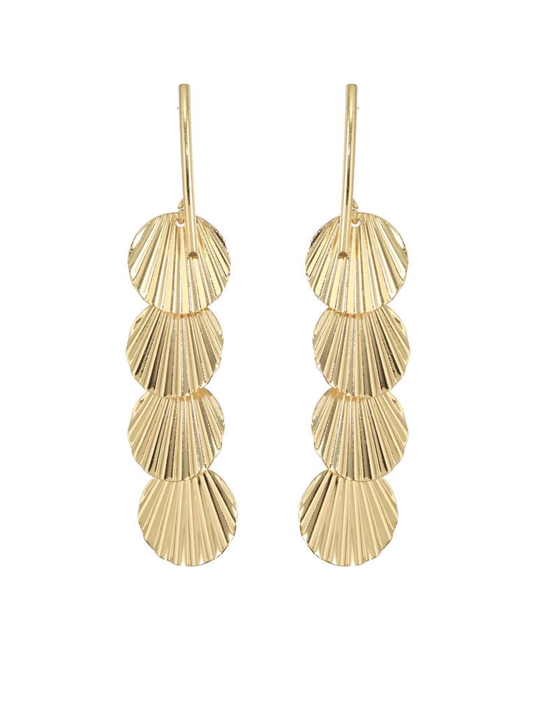 Anti-Tarnish Gold Plated Geometric Drop Down Eaarings : STER8167