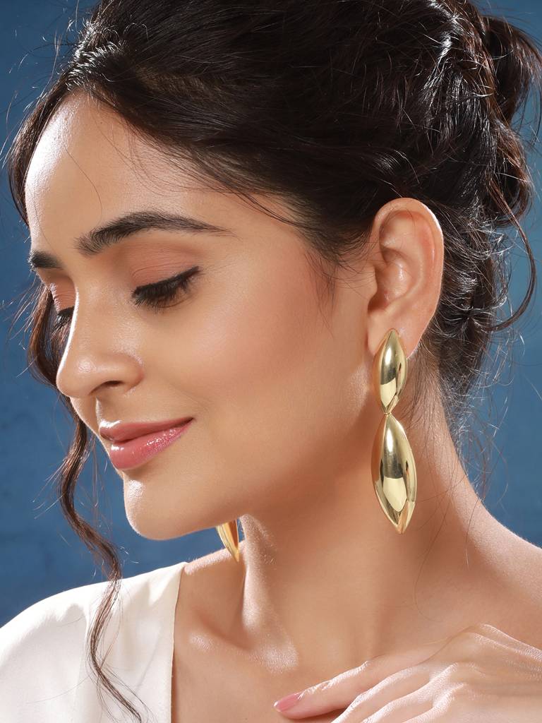 Anti-Tarnish Gold Plated Stylish  Casual Drop Dangle Earrings : STER8168